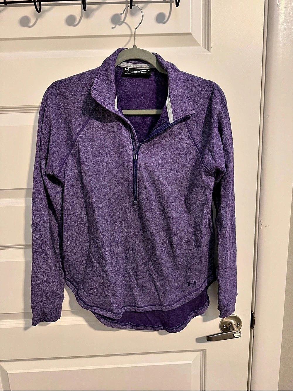 Under Armour Threadborne ColdGear 1/4 Zip Pullover Purple Women's Medium